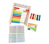Kids Wooden Abacus with Counting Beads Number Cards and Math Operations Chart for Preschooler Students Hands on Learning Early Education Counting Tool