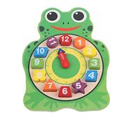 Kids Wooden Clock Puzzle Toy Educational Big Cartoon Owl Frog Animal Shape Number Learning Time Teaching Game for Toddlers Preschool Boys Girls Children Wooden Material 11.6 x 8.7 (Frog Style)