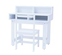 Kids Wooden Desk with Storage, Play Table & Chair Set, White by Teamson Kids