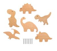 Kids Wooden Drawer Knobs - 6 Pieces Animal Pulls, Wood Knob, Multifunctional Decorative | Charming Wooden Knobs for Wardrobe Cabinet Furniture Organization Knob Home Decor Multifunctional Decorative