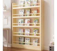 Kids Wooden Floor Bookcase - 10cm Tall 2-8 Tier Open Shelving Unit for Bedroom, Living Room, Home Office - Space-Saving Display Rack, Ideal for nizing Boo and Toys.