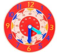 Kids Wooden Learning Clock Educational Time Telling Math Learning For Preschool Kindergarten Stud Tool Elementary