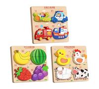 Kids Wooden Puzzles, Easy To Use, 1 Set, Zoo Wooden Puzzles, Farm Animal Learning Game, Travel-Friendly Design, For 4-6 Years Old Boys Girls Preschool
