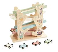Kids Wooden Ramp Race Car Toy Set Color Cognition Interactive Game Age 3