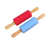 Small Rolling Pin for Kids Child, Wooden Handle Rolling Pin Non-Stick Silicone Rolling Pin, Rodillo de Cocina Rodillos Para Reposteria Fondant, Rodillos Para Masa.
