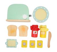 Kids Wooden Toaster Pretend Play Set Hand-Eye Coordination Education Toy for Kitchen Game