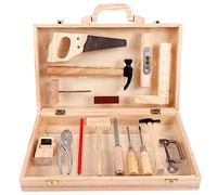 Kids Wooden Tool Set Toy Wooden Tool Box Tools Kit Role Play Montessori Mock Disassembly Construction Toys Realistic Garden Play Set with Box Case and Tools Accessories for Boys Girls