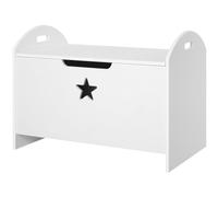 Kids Wooden Toy Box Organizer Children's Toy Storage with Lid Safety Hinge Side Handle Playroom Furniture White