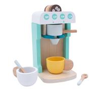 Kids Wooden Toy Play Kitchen Accessories: Chef Pretend Play Food Set and Cookware Accessory for Boys, Girls and Toddlers. (Coffee Machine)