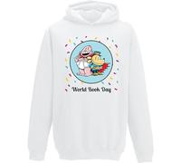 Kids World Book Day Hoodie, Funny DOG Cartoons Man Gifts 2025 School Animal Pet Lover Number Day Hood Unisex Adults Top (White, 7 Years)