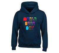 Kids World Book Day Novelty Hoodie, Boys Girls Funny Costume Books Hooded Sweatshirt Unisex Kids Adult Top (Navy, 9 Years)