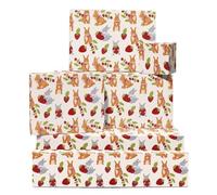Kids Wrapping Paper - Bunnies, Strawberries, Kids, Cute - 6 Sheets of Giftwrap for Girls Boys Kids Children - All Occasion Birthday - Comes With Stickers by Central 23