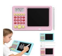 Kids Writing Board, 2-in-1 Math Learning Tablet-Handwriting Practice & Interactive Games, Electronic Math Games for Kids Ages 5 6 7 8, Educational Math Learning Games, Christmas Birthday Gifts (Pink)