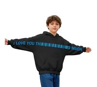 Kids' Y2K Hoodies Oversized Cute School Jumpers I Love You This Much Funny Print Hooded Sweatshirt Casual Outing for Boys Girls Daily/School Wear Black