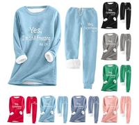 Kids Yes I'M Still Freezing 2 Piece Outfits, Teddy Fleece Lined Lounge Wear Sets Sweatsuits Thermal Longline Jumper & Joggers Sherpa Winter Warm Fuzzy Sportswear Navy 14-15 Years