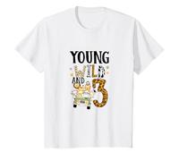 Kids Young Wild & 3 Safari Wild Child 3rd Birthday Boy Third Bday T-Shirt