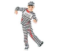 Kids ZOMBIE CONVICT Halloween Fancy Dress Costume Spooky Horror Outfit Blood