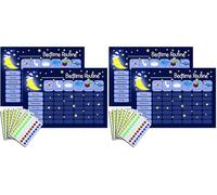 kids2learn Children's Bedtime Routine Chart Reward Chart for Sleep Training Twin Pack (2 x Dark Blue) for boys girls toddlers With 270 Star Reward Stickers Included (Pack of 2)