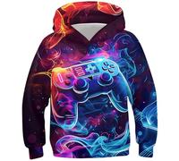 Kids4ever Boys 3D Hoodie 8-11 Years Colorful Game Console Printed Jumper Long Sleeve Hooded Pullover Funny Jumpers with Kangaroo Pocket 8-11 Years