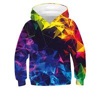 Kids4ever Boys Girls Kids Galaxy Hoodie 3D Cool Pullover Jumpers Hoody Tops Long Sleeve Hip-Hop Sportwear Sweatshirts Pockets 6-7 Years