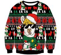 Kids4ever Boys Girls Ugly Christmas Jumper Funny Alpaca Graphic Crewneck Knitted Sweater Autumn Winter Warm Long Sleeve Knit Pullover Sweatshirts Tops 12-13 Years