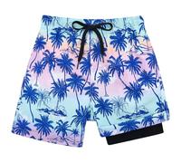Kids4ever Boys Swim Trunks Quick Dry Swimming Shorts Compression Liner Anti Chafe Boxer Brief Swimwear Beach Board Surfing Shorts 7-18 Years