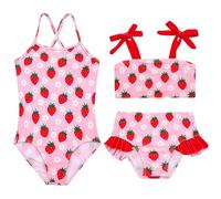 Kids4ever Girls Swimming Costume 2 Piece Quick Dry Breathable Bikini Set 3D Printed Swimsuit Bathing Suit for Kids 2-7 Years