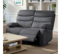 Kidsaw 2 Seater Manual Recliner Sofa DARK GREY PU Fabric Kidsaw Grey