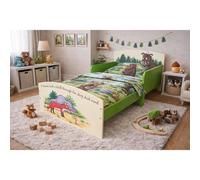 KIDSAW Kids Gruffalo Toddler Bed Frame with Safety Rails, Green