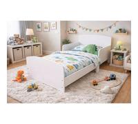Kidsaw Kids Toddler Bed Frame with Safety Rails, White | Size: Junior Kidsaw White Junior