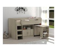 Kidsaw Mid Sleeper Desk Cupboard 04 Oak