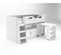 Kidsaw Mid Sleeper Desk Cupboard in White | Size: Single Kidsaw White Single