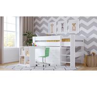 Kidsaw Mid Sleeper, Desk, Drawers Bundle - White | Size: Single Kidsaw White Single