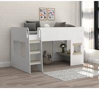KIDSAW Mid Sleeper with Under Desk WHITE/OAK, White