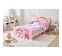 KIDSAW Kids Peppa Pig Pink Toddler Bed Frame with Safety Rails, Pink