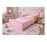 KIDSAW Kids Princess Toddler Bed Frame with Safety Rails, Pink