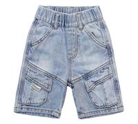 KIDSCOOL SPACE Baby Little Big Boys Shorts,Girls Ribbed Elastic Waist Summer Half Pants Cargo Jeans, Light Blue,11-12 Years