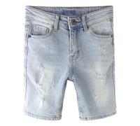 KIDSCOOL SPACE Big Child Denim Shorts,Elastic Waistband Inside Simple Jeans Summer Half Pants, Light Blue,11-12 Years