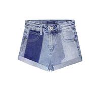KIDSCOOL SPACE Big Girls Jeans Shorts,Rolled Cuff Hem Simple Design Cute Summer Denim Pants,Blue,13-14 Years