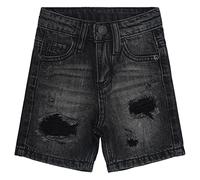 KIDSCOOL SPACE Boys Summer Denim Shorts, Ripped Holes Soft Elastic Band Inside Half Jean Pants