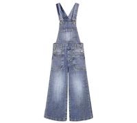 KIDSCOOL SPACE Girls Denim Overalls,Big Exposed External Pockets Jean Dungarees Pants,Light Blue,12-13 Years