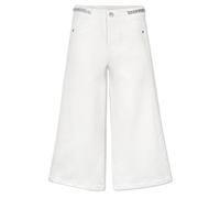 KIDSCOOL SPACE Girls Jeans,Little Big Elastic Band Inside Stretchy Wide Leg Boot Cut Denim Pants,White,9-10 Years