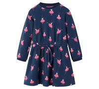 Kids'Dress Long Sleeve Children Girl's Dresses Ballerina Print Navy Blue vidaXL
