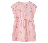Kids'Dress with Drawstring Girl's Dress Puppy and Fruit Print Light Orange vida