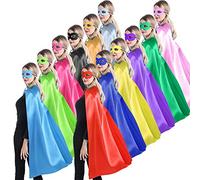 Kidsfere Superhero Capes and Masks 12 Sets for Teens Adults Women - Superhero Party Costumes for Team Spirit Building - 12 Mixed Colors