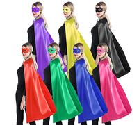 Kidsfere Superhero Capes and Masks for Adults Men Women Team Building Dress Up Party Cape Halloween Costume 7 Pack (Mixed Colors)