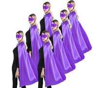 Kidsfere Superhero Capes and Masks for Teenagers Adults Men Women Team Building Dress Up Party Cape Halloween Costume 7 Pack (Purple)