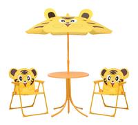 Kids'Garden Bistro Set 3 Piece with Parasol Furniture Multi Colours vidaXL