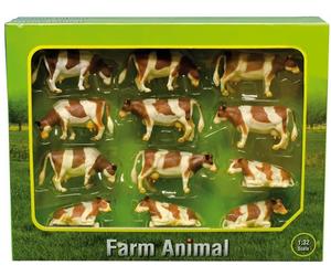 Kidsglobe Cows in Red/Brown (x 12) 1:32