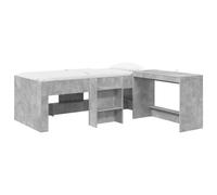 Kids'High Bed Frame with Desk Engineered Wood Combo Bedroom Furniture vidaXL